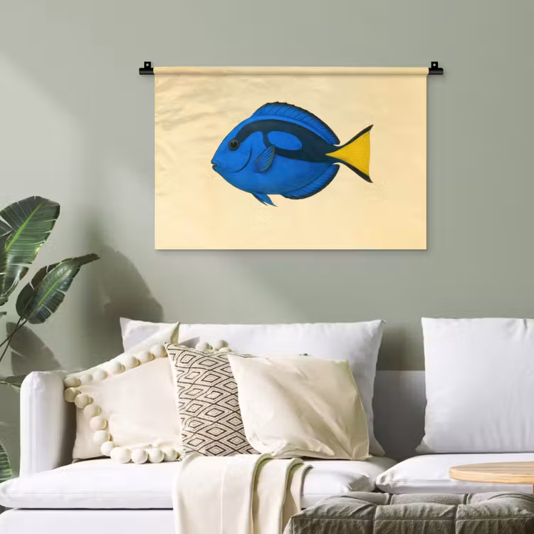 Blauw - Dory - Vis - Staartvin Wandkleed katoen klein -sfeer7