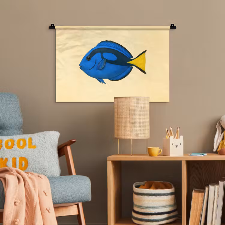 Blauw - Dory - Vis - Staartvin Wandkleed katoen klein -wsfeer4_kind