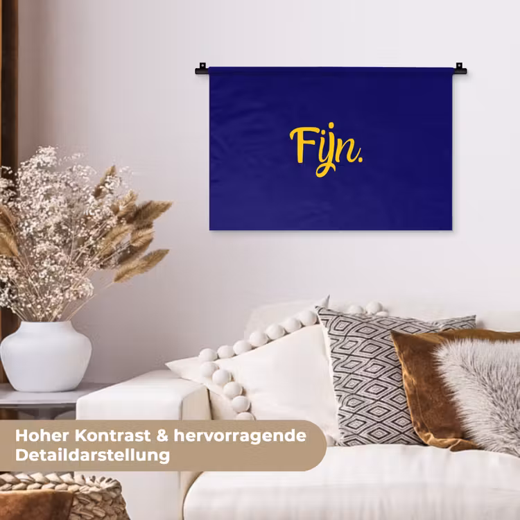 Blauw - Geel - Fijn Wandkleed katoen klein -tsfeer1_DE