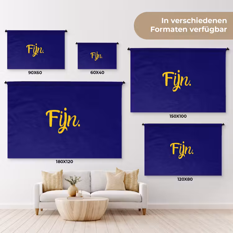 Blauw - Geel - Fijn Wandkleed katoen klein -tsfeer8_DE