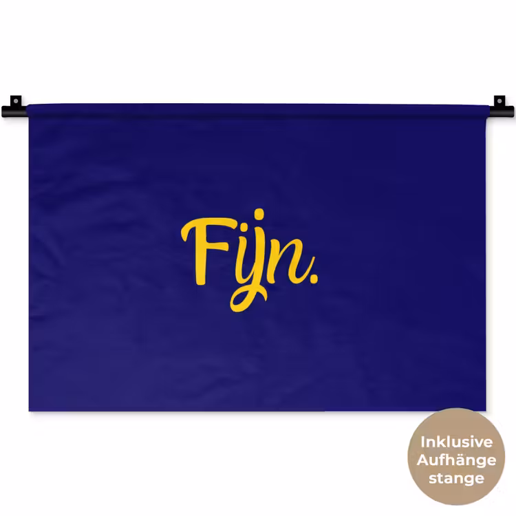 Blauw - Geel - Fijn Wandkleed katoen klein -t3d_DE