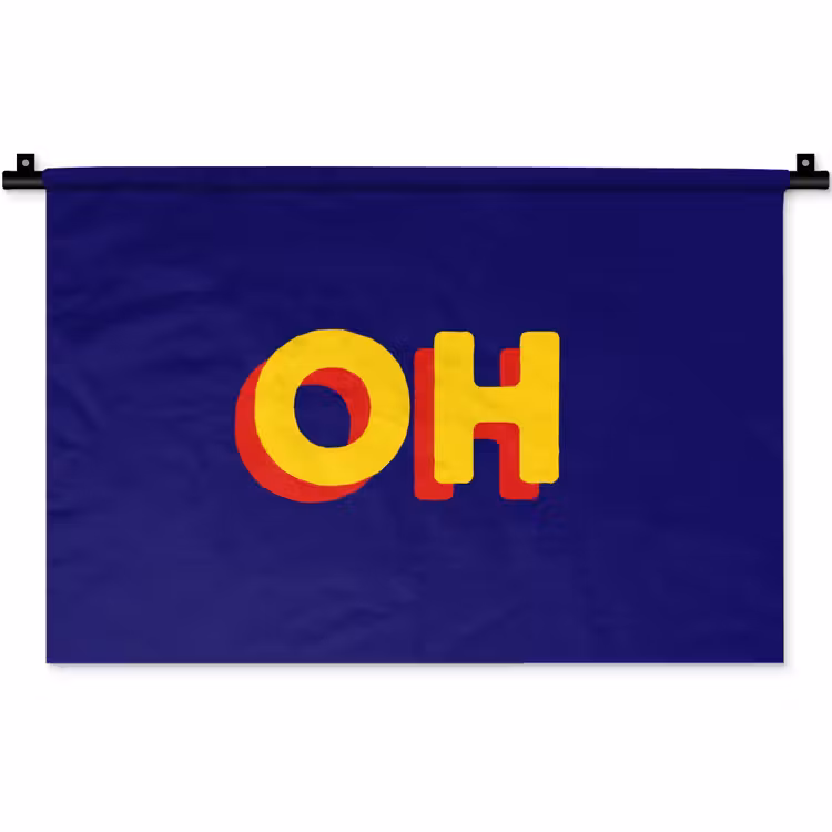 Blauw - Geel - OH - Schaduw Wandkleed katoen klein -zz3d