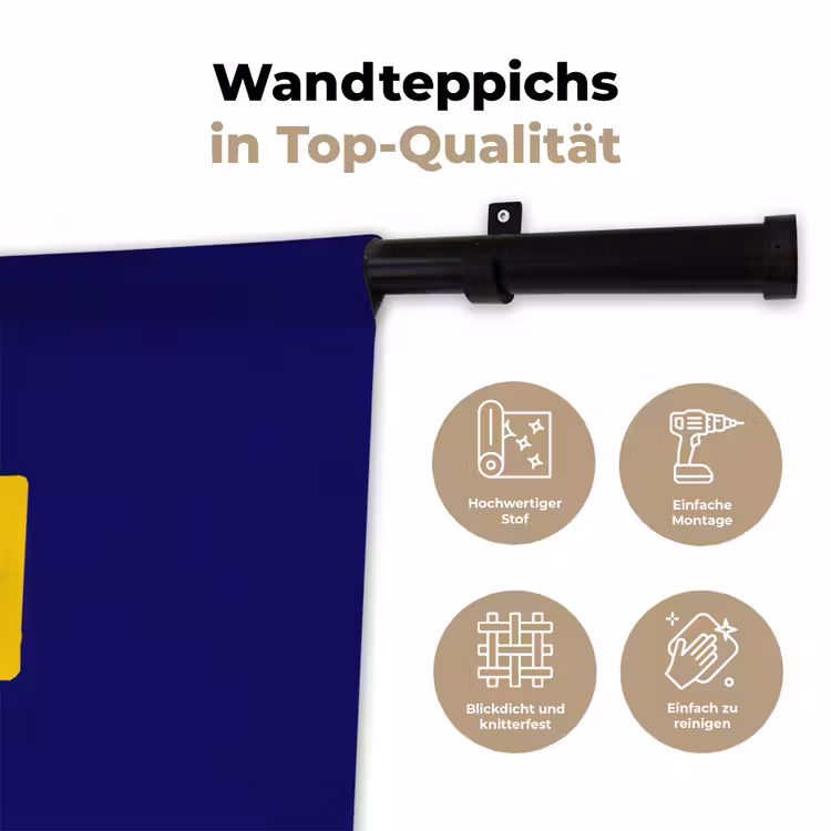 Blauw - Geel - OH - Schaduw Wandkleed katoen klein -tsfeer2_DE