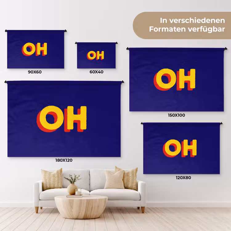 Blauw - Geel - OH - Schaduw Wandkleed katoen klein -tsfeer8_DE
