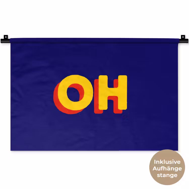 Blauw - Geel - OH - Schaduw Wandkleed katoen klein -t3d_DE