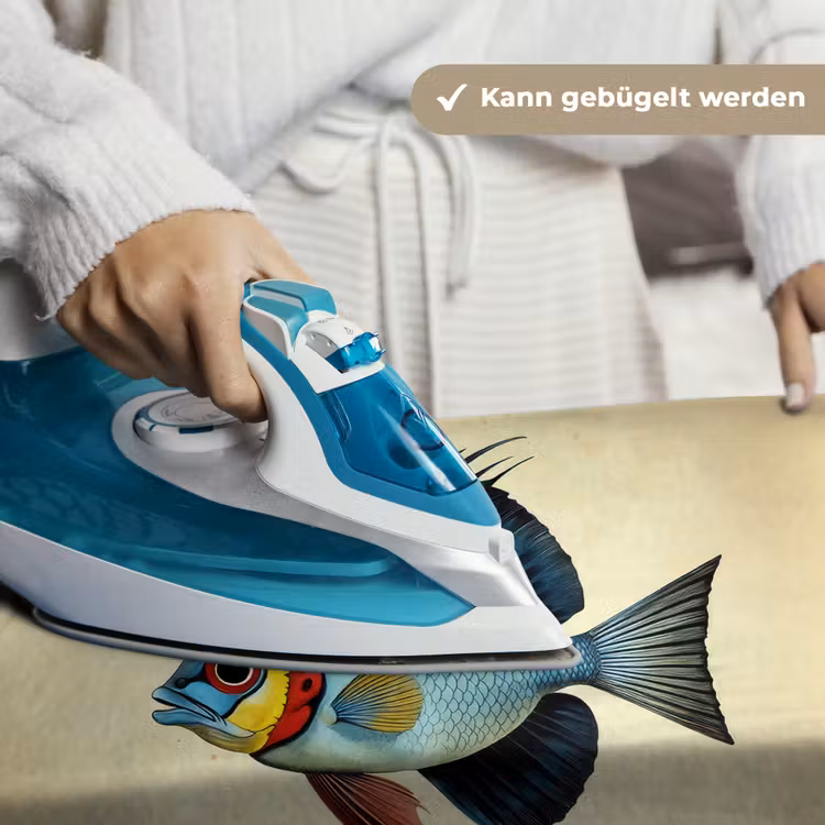Blauw - Kieuwen - Vis - Illustratie Wandkleed katoen klein -tsfeer9_DE