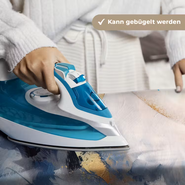 Blauw - Modern - Marmer - Abstract - Goud Wandkleed katoen klein -tsfeer9_DE
