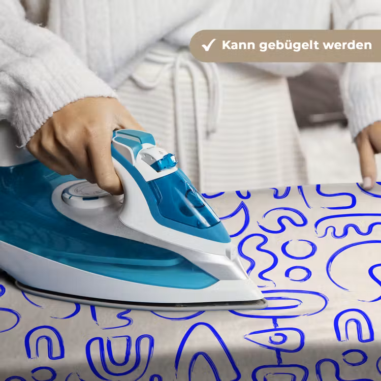 Blauw - Patroon - Abstract - Beige Wandkleed katoen klein 269 -tsfeer9_DE