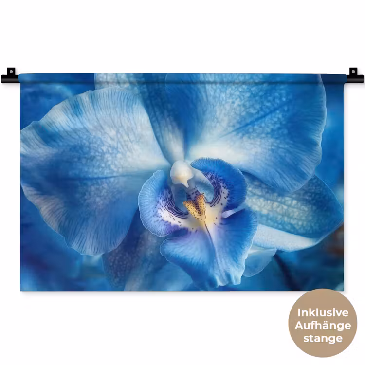 Blauw - Orchidee - Elegeant Wandkleed katoen klein -t3d_DE