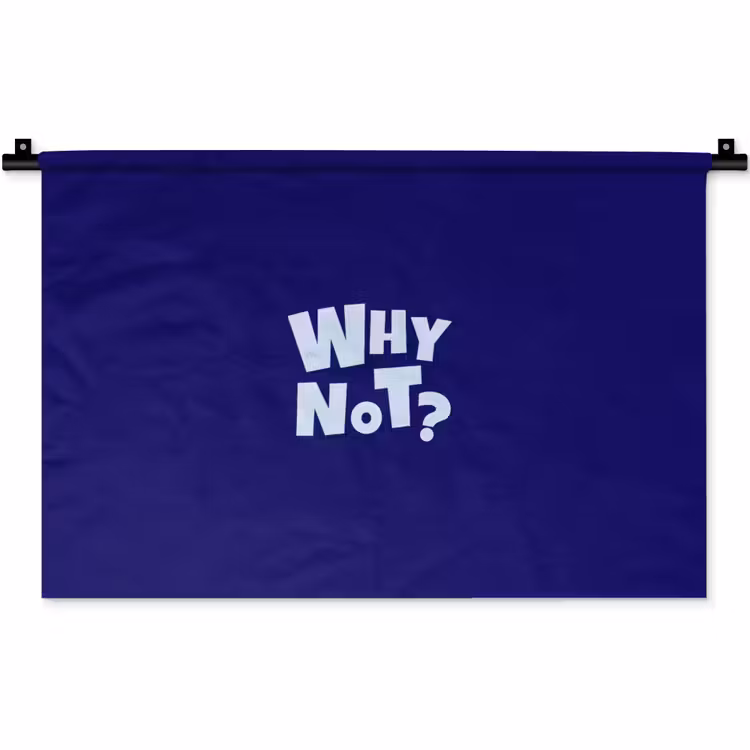 Blauw - Why not - Minimalistisch Wandkleed katoen klein -zz3d