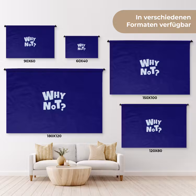 Blauw - Why not - Minimalistisch Wandkleed katoen klein -tsfeer8_DE