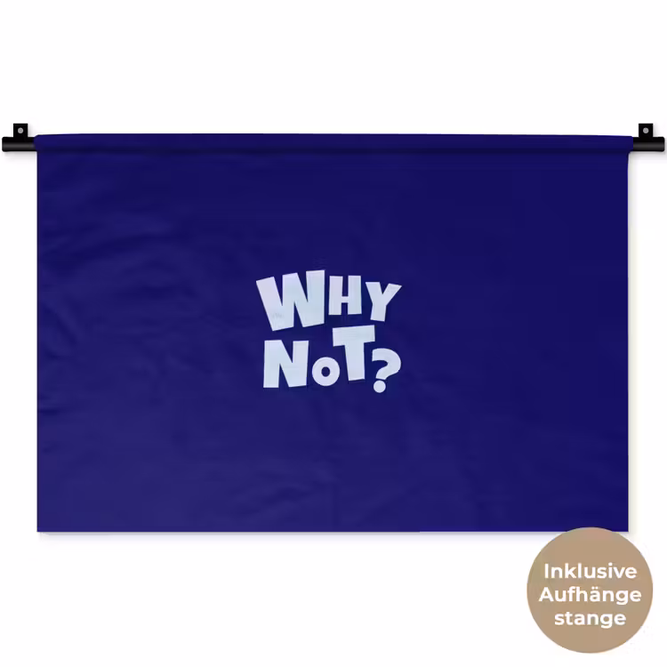 Blauw - Why not - Minimalistisch Wandkleed katoen klein -t3d_DE