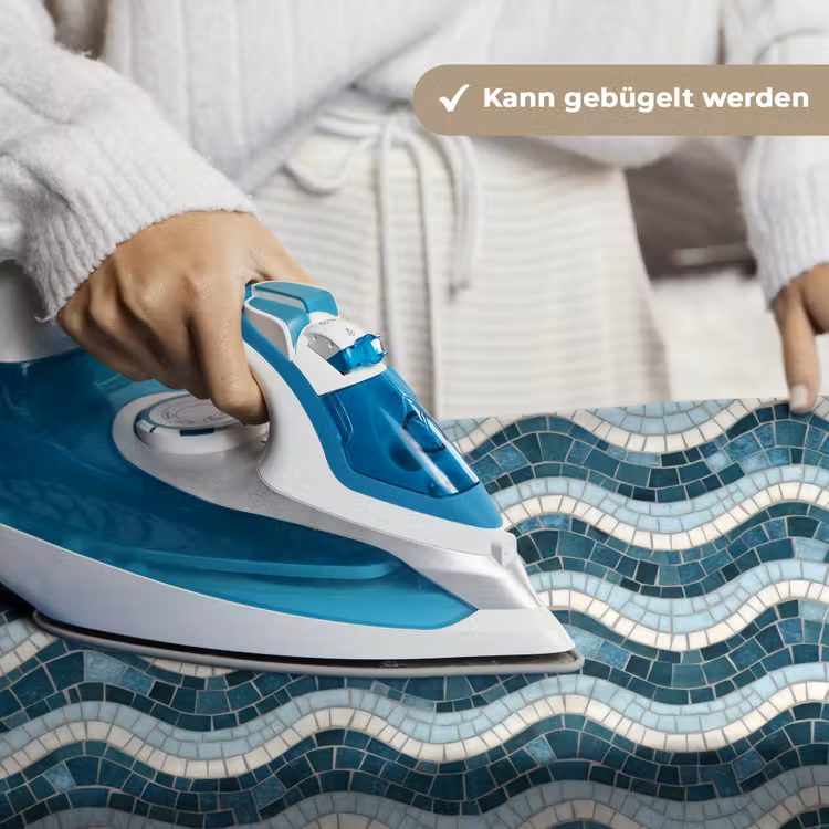 Blauw - Wit - Mozaïek - Golvend Wandkleed katoen klein 269 -tsfeer9_DE