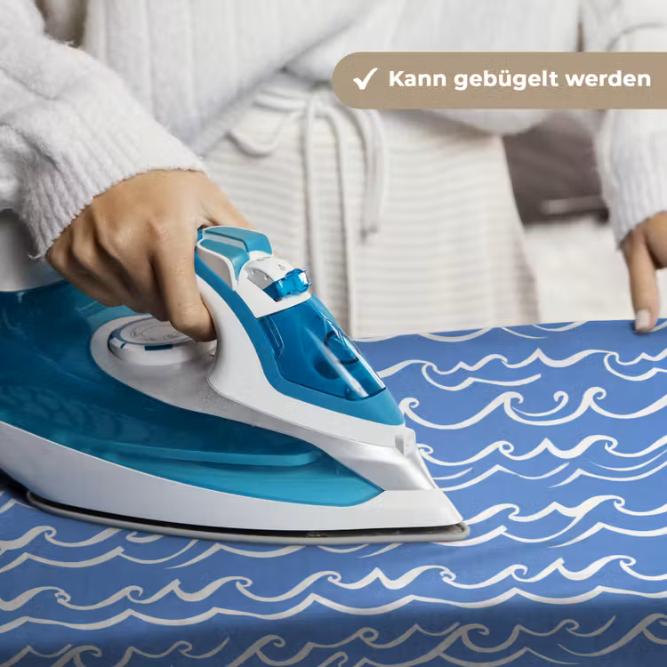 Blauw - Wit - Simpel - Getekend - Golven Wandkleed katoen klein 269 -tsfeer9_DE