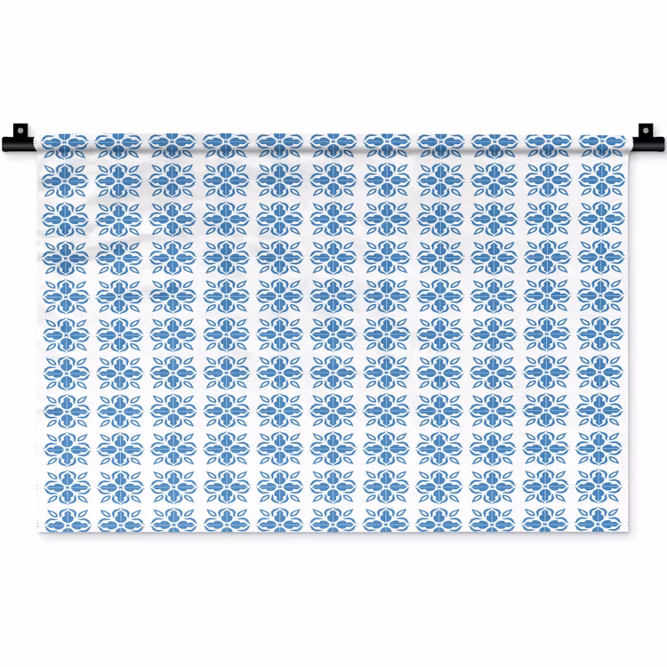 Zee - Sfeer - Blauw - Wit Wandkleed katoen klein 269 -zz3d