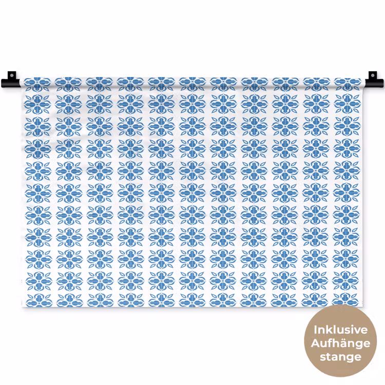 Zee - Sfeer - Blauw - Wit Wandkleed katoen klein 269 -t3d_DE