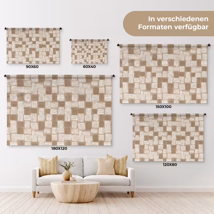 Blok - Patroon - Bruin Wandkleed katoen klein 269 -tsfeer8_DE