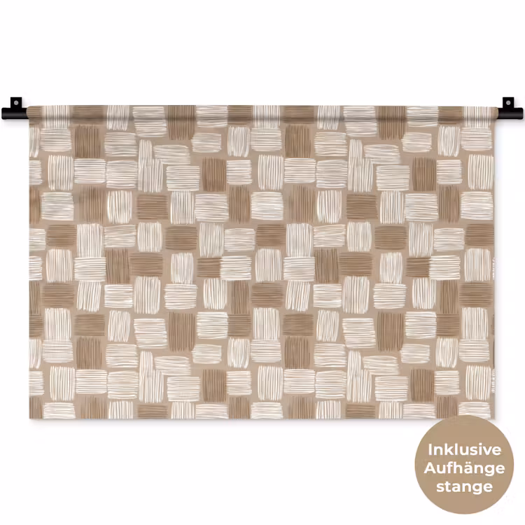 Blok - Patroon - Bruin Wandkleed katoen klein 269 -t3d_DE