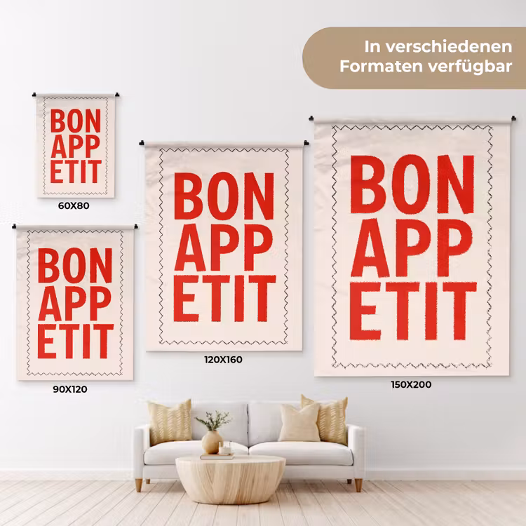 Blokletters - Rood - Kartelrand Wandkleed katoen klein -tsfeer8_DE