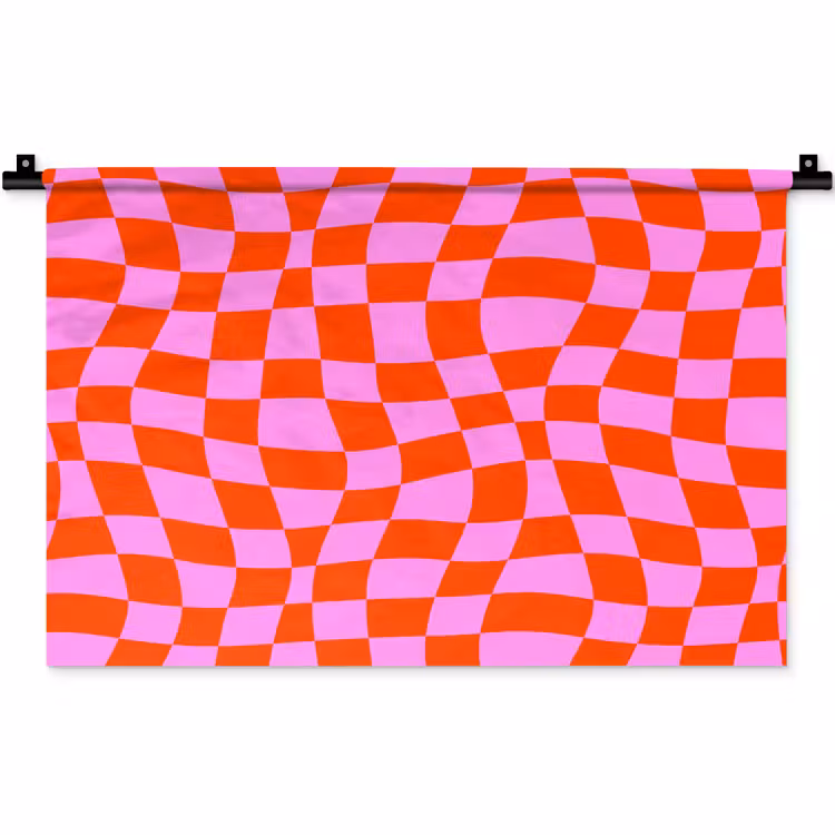 Blokken - Roze - Rood - Patroon Wandkleed katoen klein 269 -zz3d