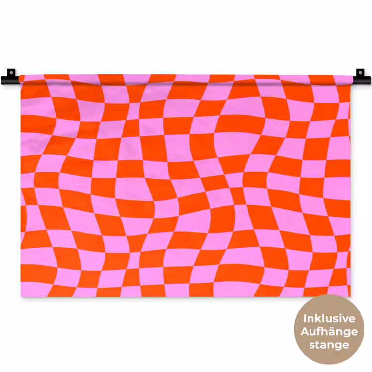Blokken - Roze - Rood - Patroon Wandkleed katoen klein 269 -t3d_DE