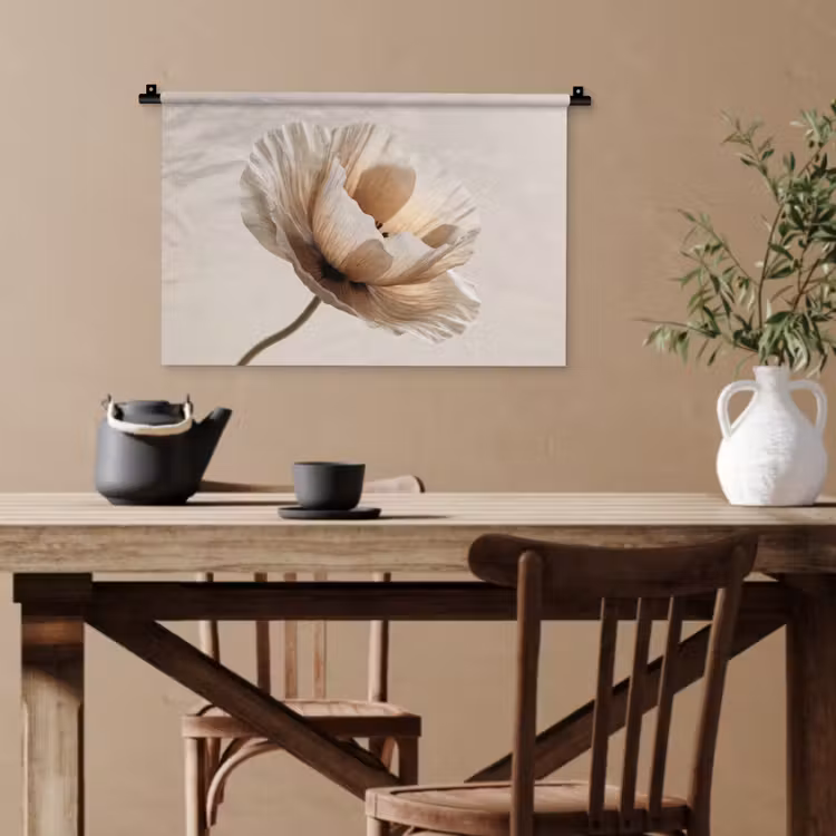 Bloem - Beige - Crème Wandkleed katoen klein -sfeer6