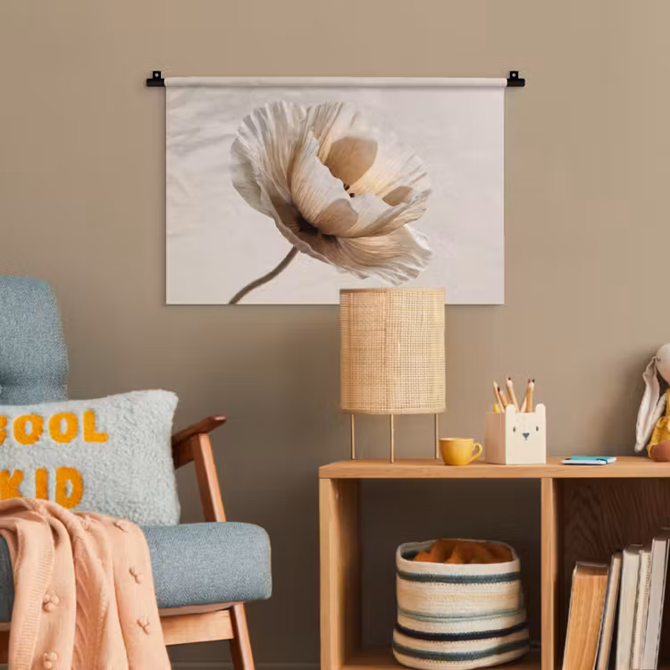 Bloem - Beige - Crème Wandkleed katoen klein -wsfeer4_kind