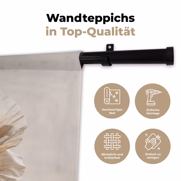 Bloem - Beige - Crème Wandkleed katoen klein -tsfeer2_DE