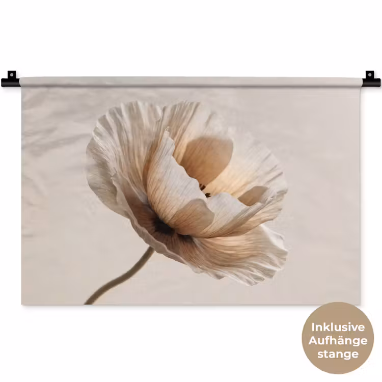 Bloem - Beige - Crème Wandkleed katoen klein -t3d_DE