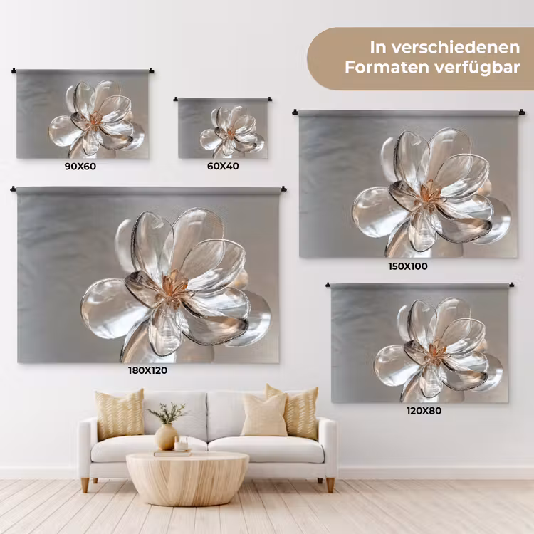 Bloem - Glazen - Doorzichtig Wandkleed katoen klein -tsfeer8_DE