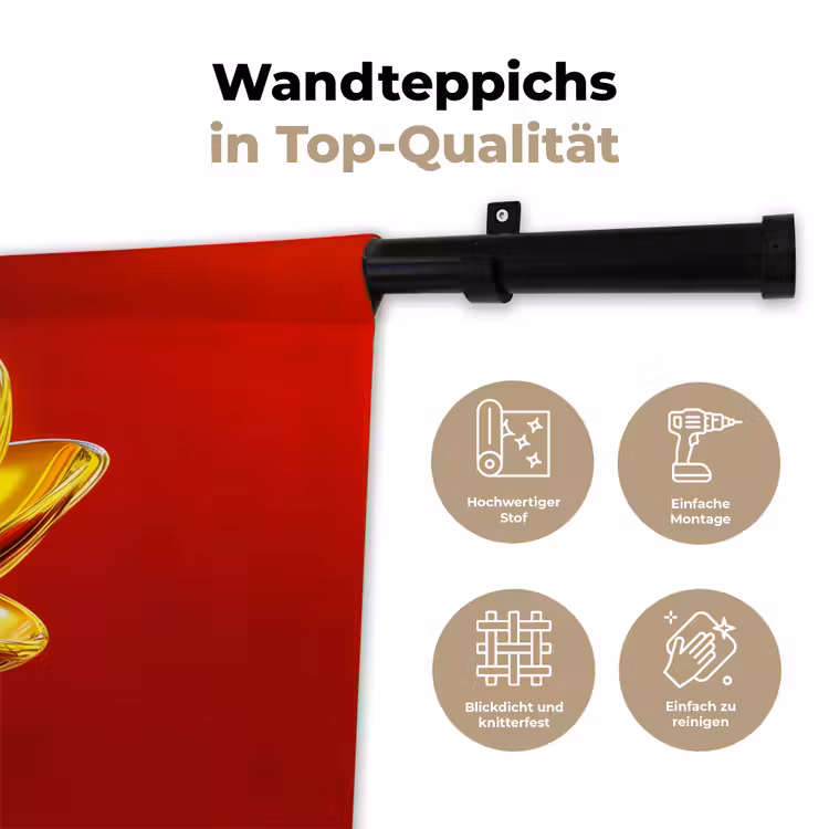 Bloem - Goud - Glazen Wandkleed katoen klein -tsfeer2_DE