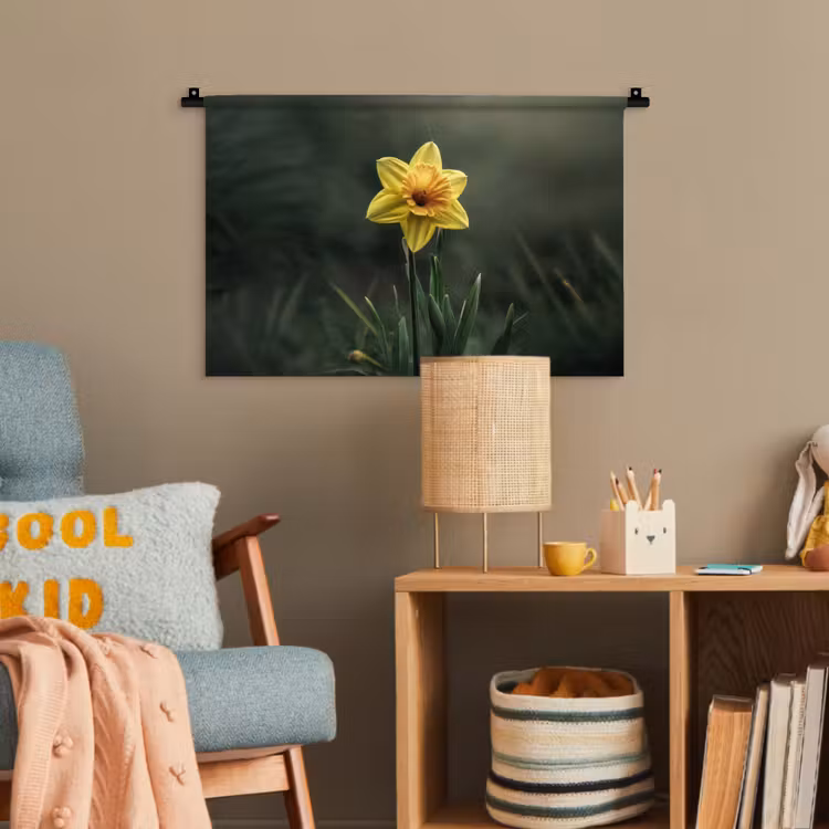 Bloem - Narcis - Gras - Geel Wandkleed katoen klein -wsfeer4_kind