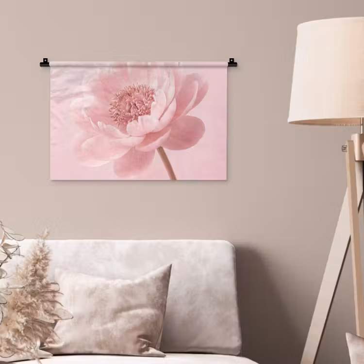 Bloem - Pioenroos - Roze Wandkleed katoen klein -sfeer4