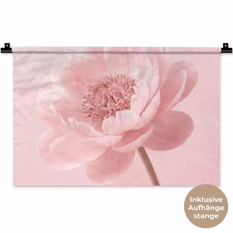 Bloem - Pioenroos - Roze Wandkleed katoen klein -t3d_DE