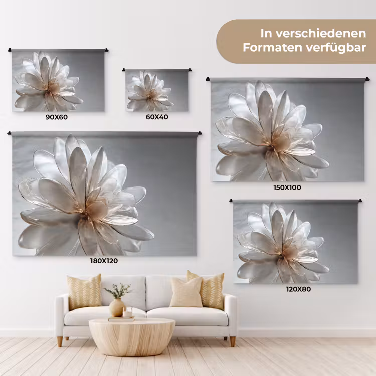 Bloem - Wit - Neutraal Wandkleed katoen klein -tsfeer8_DE