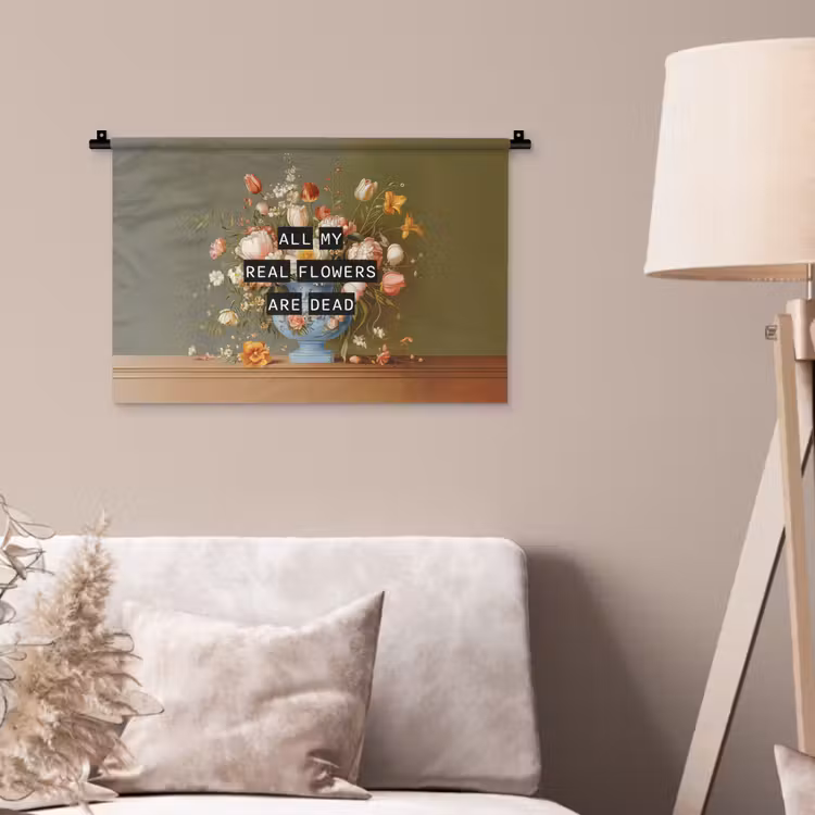 Bloem - Quote - Vintage - Art Wandkleed katoen klein -sfeer4