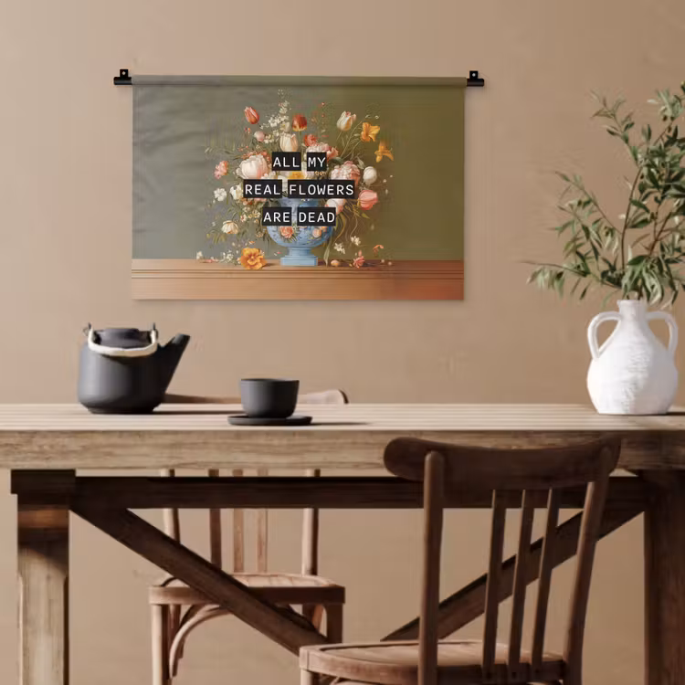 Bloem - Quote - Vintage - Art Wandkleed katoen klein -sfeer6