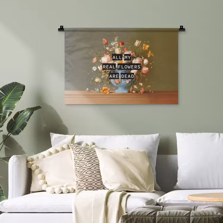 Bloem - Quote - Vintage - Art Wandkleed katoen klein -sfeer7