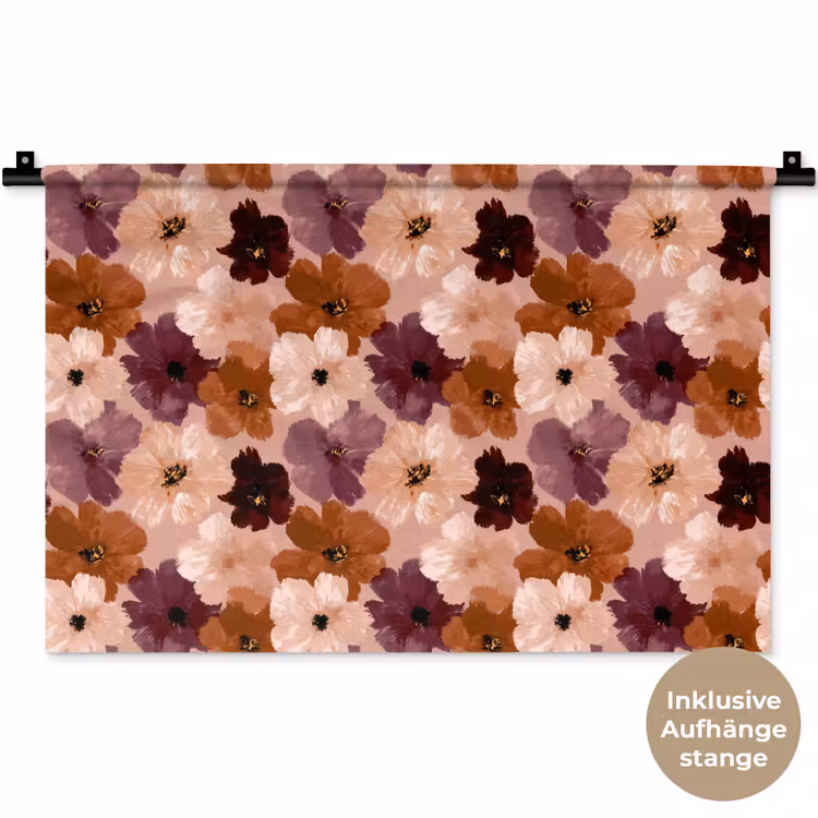 Bloemen - Abstract - Aardetinten Wandkleed katoen klein 269 -t3d_DE