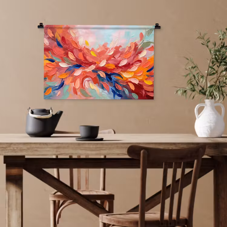 Bloemen - Abstract - Kunst - Modern Wandkleed katoen klein -sfeer6
