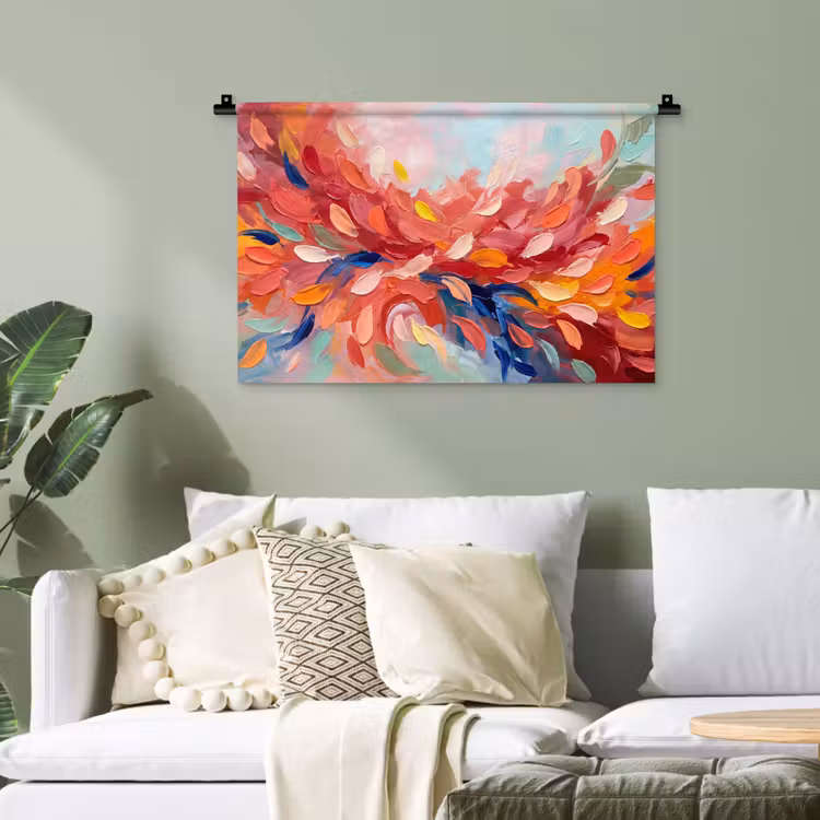 Bloemen - Abstract - Kunst - Modern Wandkleed katoen klein -sfeer7