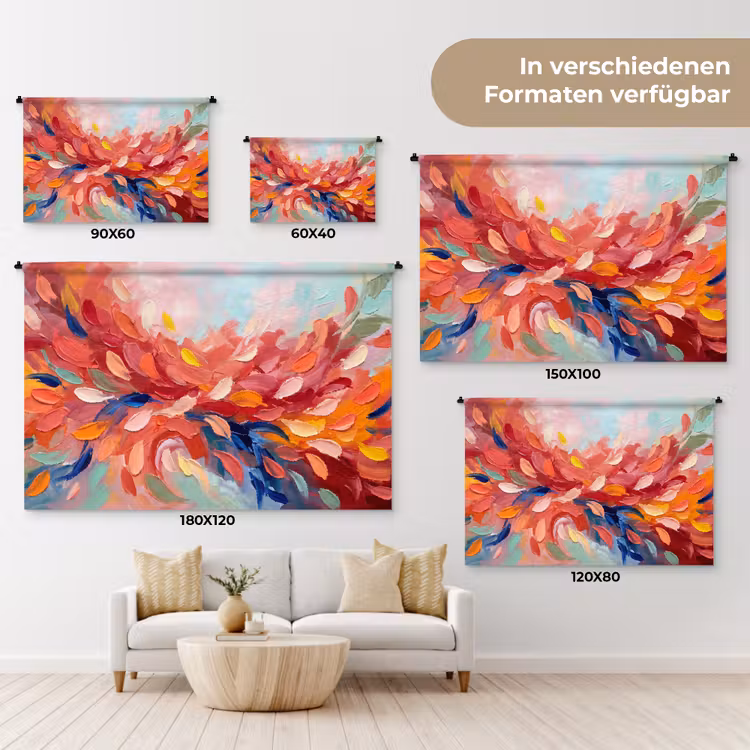 Bloemen - Abstract - Kunst - Modern Wandkleed katoen klein -tsfeer8_DE