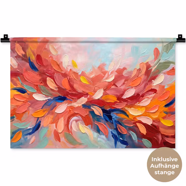 Bloemen - Abstract - Kunst - Modern Wandkleed katoen klein -t3d_DE