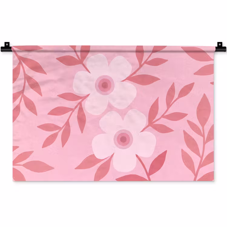 Bloemen - Abstract - Modern - Roze - Natuur Wandkleed katoen klein -zz3d