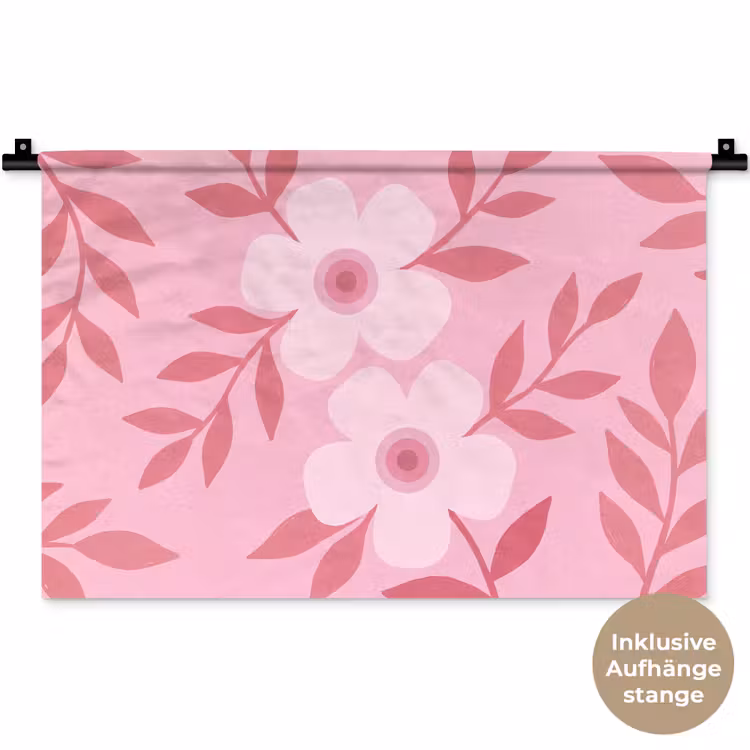 Bloemen - Abstract - Modern - Roze - Natuur Wandkleed katoen klein -t3d_DE