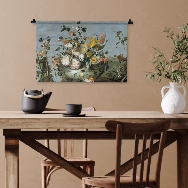 Bloemen - Oude Meesters - Olieverf Wandkleed katoen klein -sfeer6