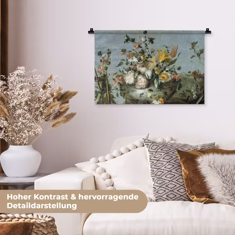 Bloemen - Oude Meesters - Olieverf Wandkleed katoen klein -tsfeer1_DE
