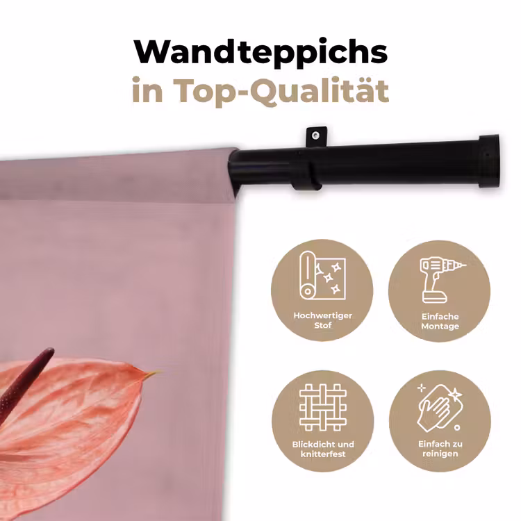 Bloemen - Anthuriums - Geel - Roze Wandkleed katoen klein -tsfeer2_DE