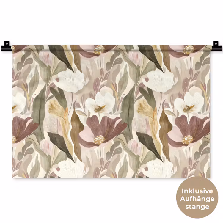 Bloemen - Aquarel - Kleurrijk Wandkleed katoen klein 269 -t3d_DE