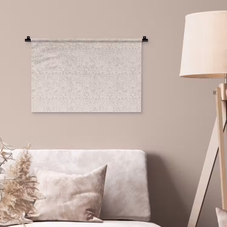 Bloemen - Bladeren - Licht - Taupe Wandkleed katoen klein 269 -sfeer4